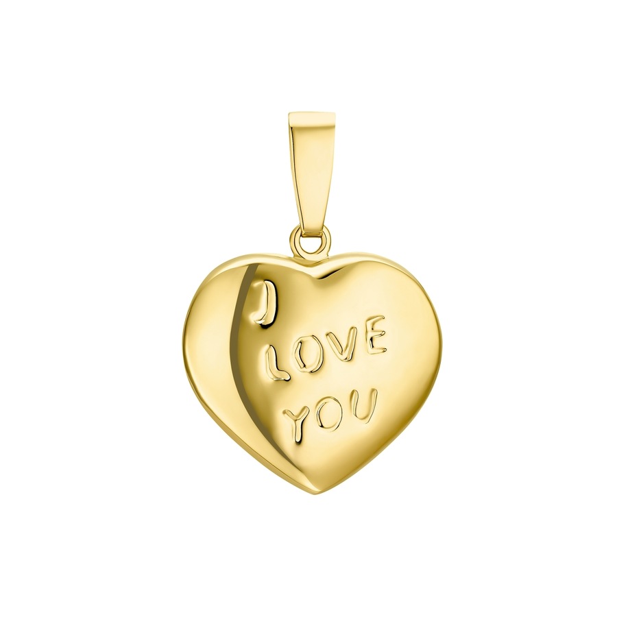 Amor Motief tag voor dames en heren, unisex, goud 375 | hart