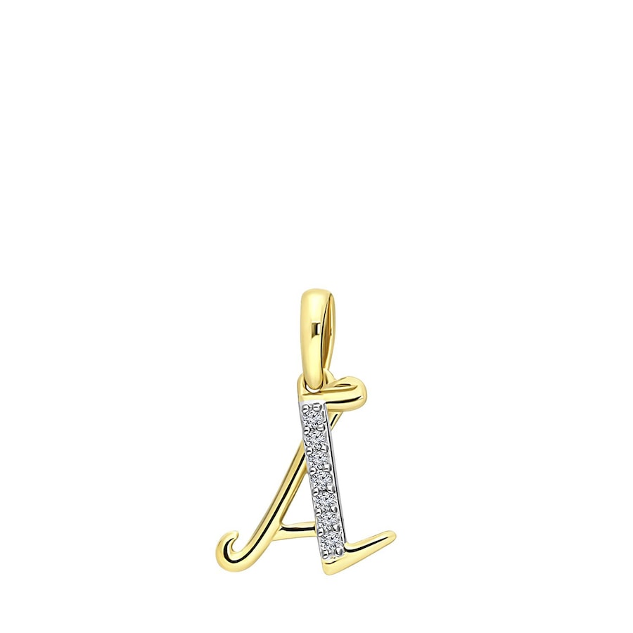 Lucardi Hangers 'Alfabet A' 14 Karaat Goud - goudkleurig