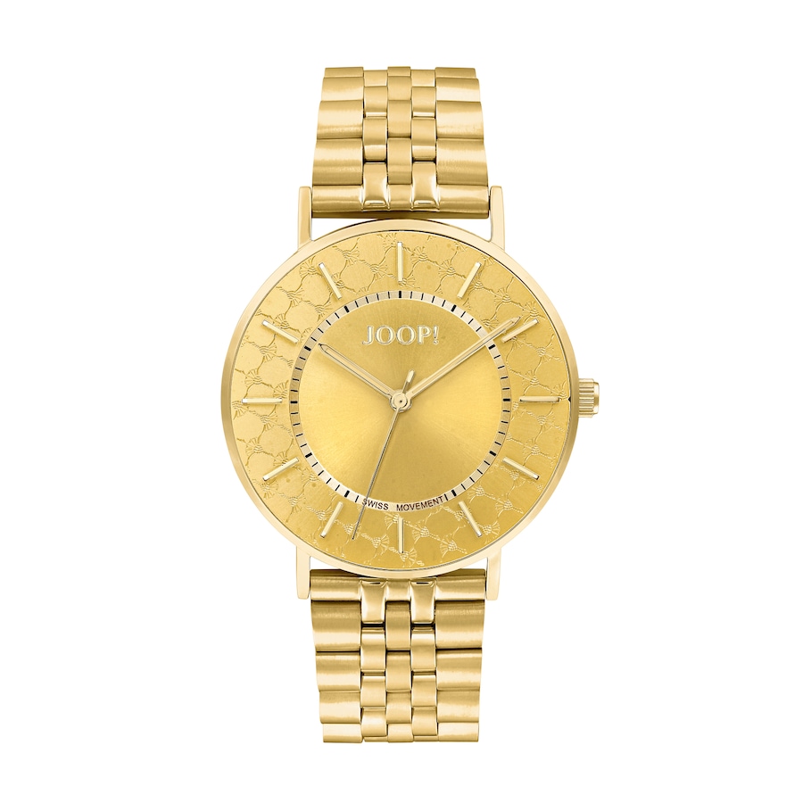 Joop! Quartz horloge voor dames, roestvrij staal IP goud