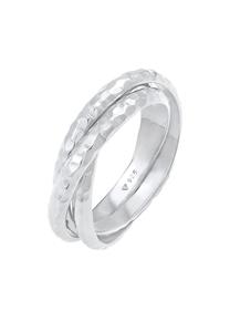 Elli Dames Wikkelring Basic Klassiek Gehamerd Trend in verguld 925 Sterling Zilver