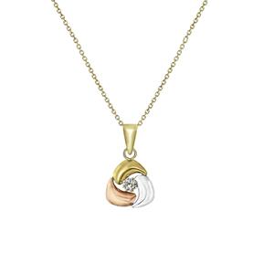 Lucardi Ketting 14 Karaat Goud 45cm -Tricolor