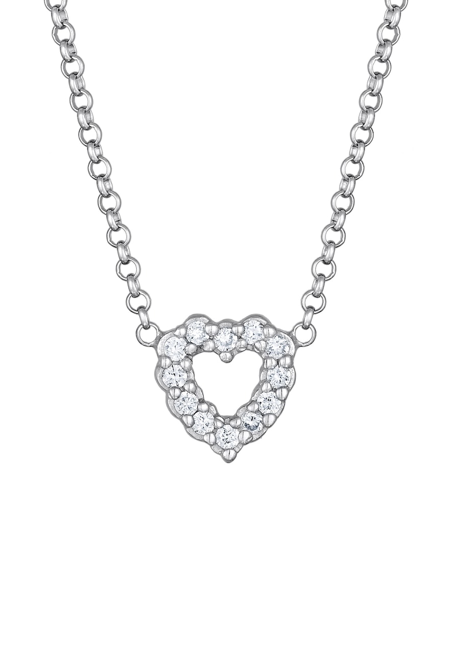Elli DIAMONDS Kette mit Anhänger Herz Lab Grown Diamanten (0.18 ct) 925 Silber, Herz