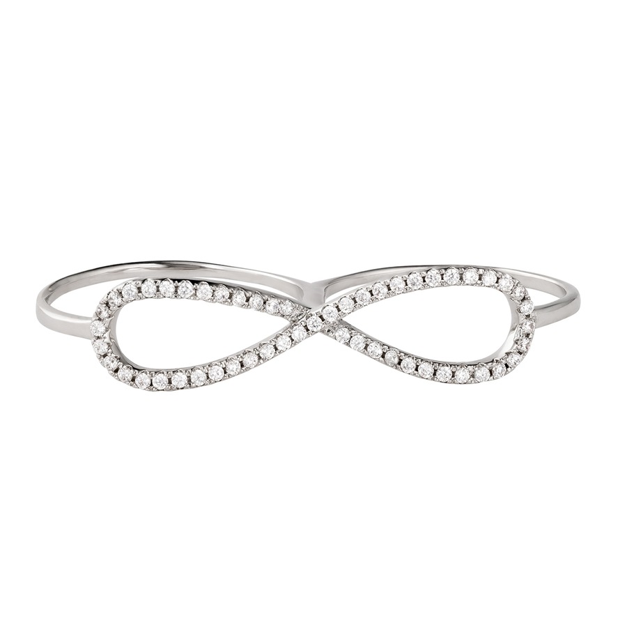 Pippa&Jean Mode-ring Messing Glaskristallen in Zilver