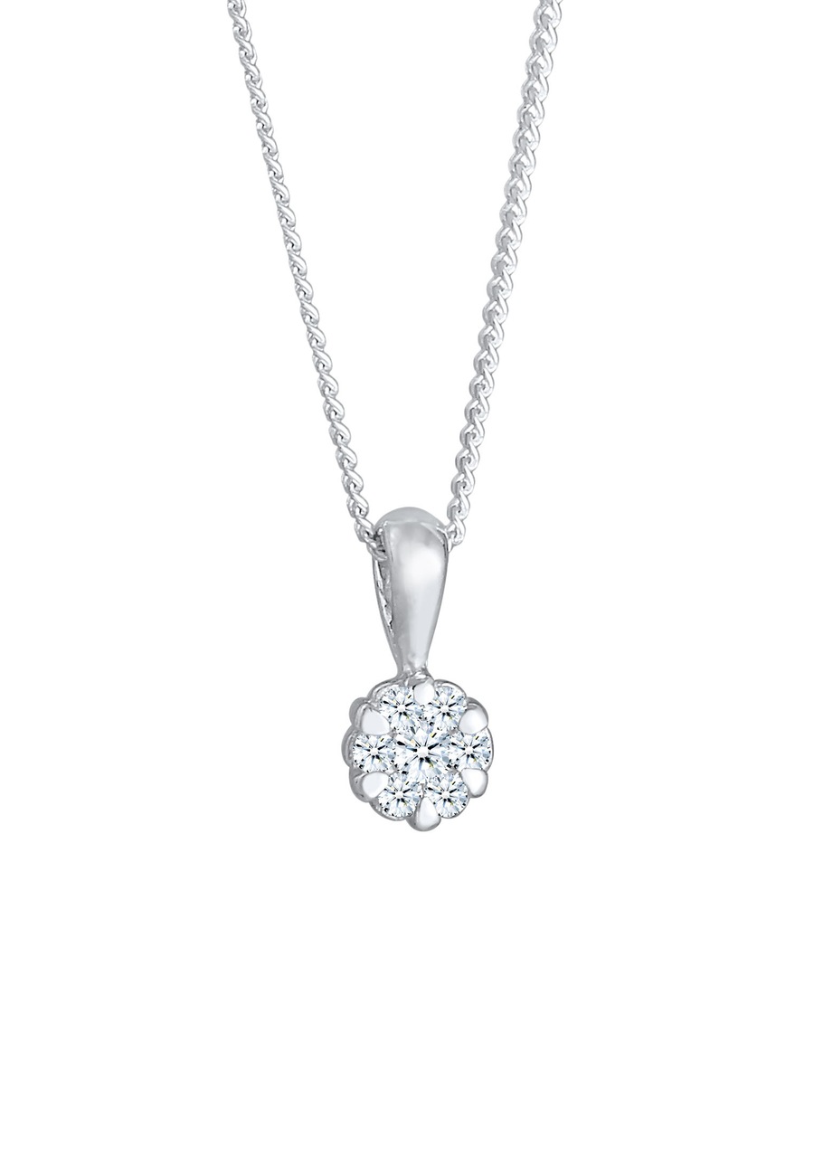 Elli DIAMONDS Dames hanger Brilliant Precious met diamant (0.12 ct.) in 925 Sterling Zilver