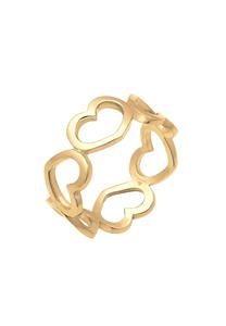 Elli Fingerring Bandring Herzen Symbol Cut-Out Trend 925er Silber, Herz