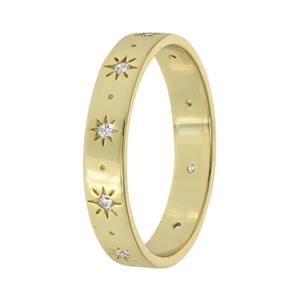 Lucardi Ring Zilver - goudkleurig