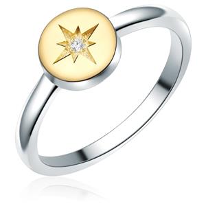 Lulu & Jane Diamantring silber/gelbgold, Sterling Silber