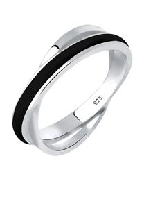 Elli Dames Wikkel Modern met wit Emaille in 925 Sterling Zilver