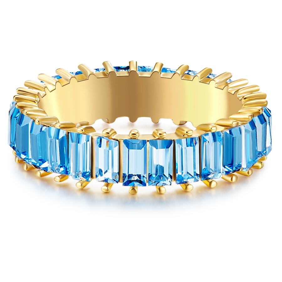Yokoamii Fingerring gelbgold, Ring gelbgold Kristall blau