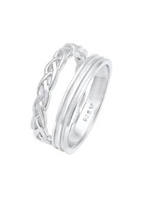 Elli Ring-Set Bandring Basic Zopf Knoten (2 tlg) 925 Silber, Ring Set