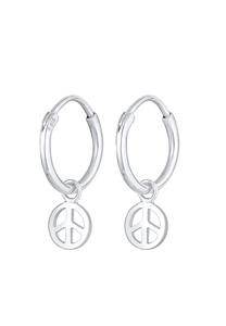 Elli Paar Creolen Creolen Peace Boho Symbol 925 Silber