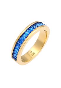 Elli PREMIUM Dames Bandring met Synthetische Saffier in verguld 925 Sterling Zilver Goud