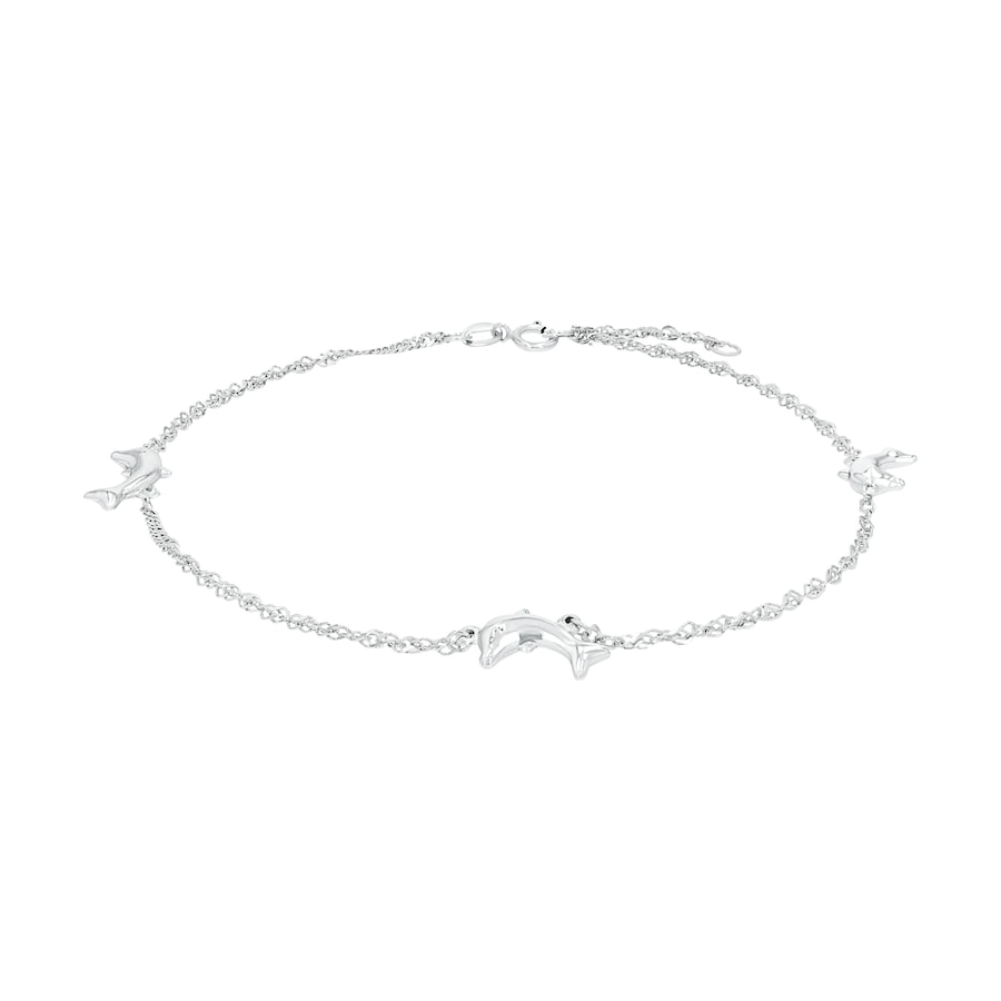 Amor Fußkette für Damen, 925 Sterling Silber, Delphin (1-tlg)