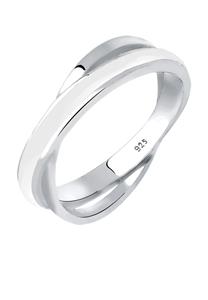 Elli Dames Wikkel Modern met wit Emaille in 925 Sterling Zilver