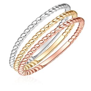 Glanzstücke München Zilveren ring Sterling zilver in Zilver/geelgoud/roségoud