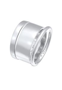 Elli Dames Ring Set van 3 Brede Smalle Basic Minimal in 925 Sterling Zilver Verguld