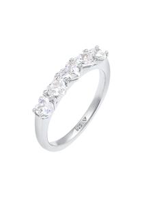 Elli Dameshart Engagement Liefde Elegant met Zirconia Kristallen in 925 Sterling Zilver Verguld