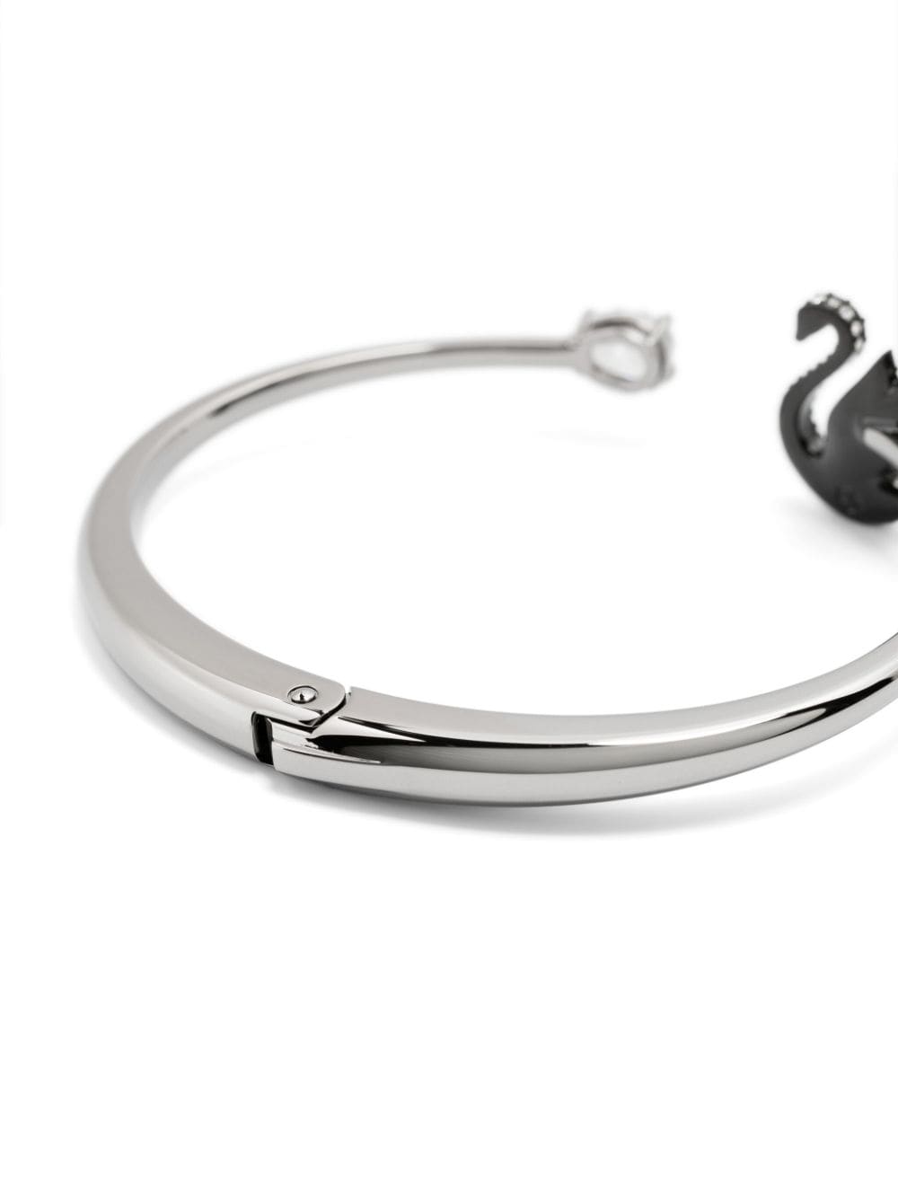 Swarovski Swan-motif open-cuff bracelet - Zilver
