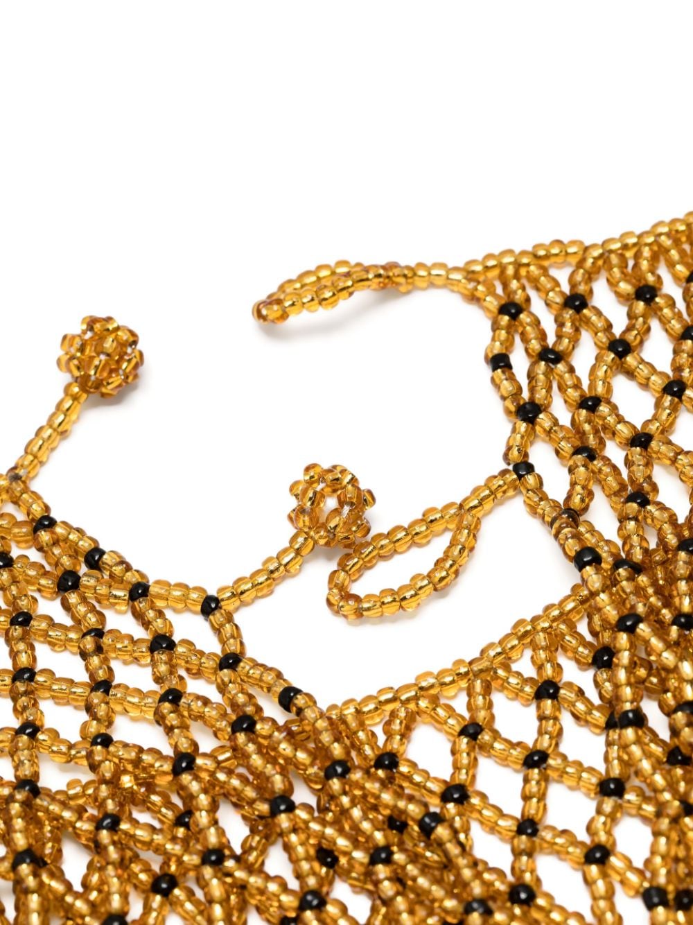 Forte Forte beaded diamond-pattern necklace - Goud
