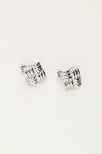 My jewellery Vierkante studs gevlochten