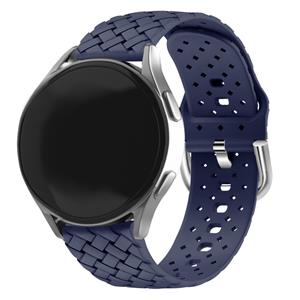 Strap-it Garmin Vivoactive 5 gevlochten siliconen bandje (donkerblauw)