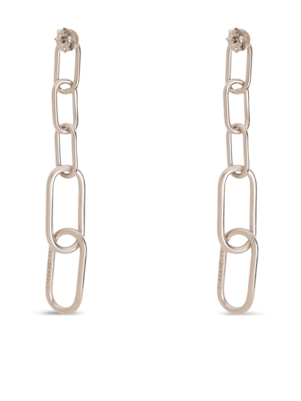 MM6 Maison Margiela paperclip-chain drop earrings - Zilver