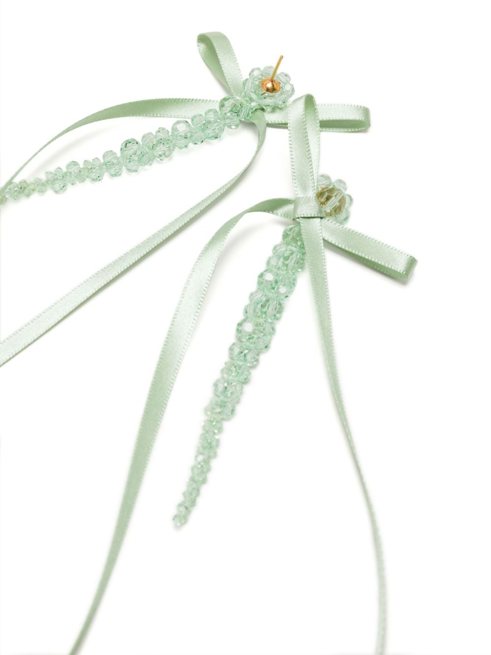 Simone Rocha bow ribbon drip earrings - Groen