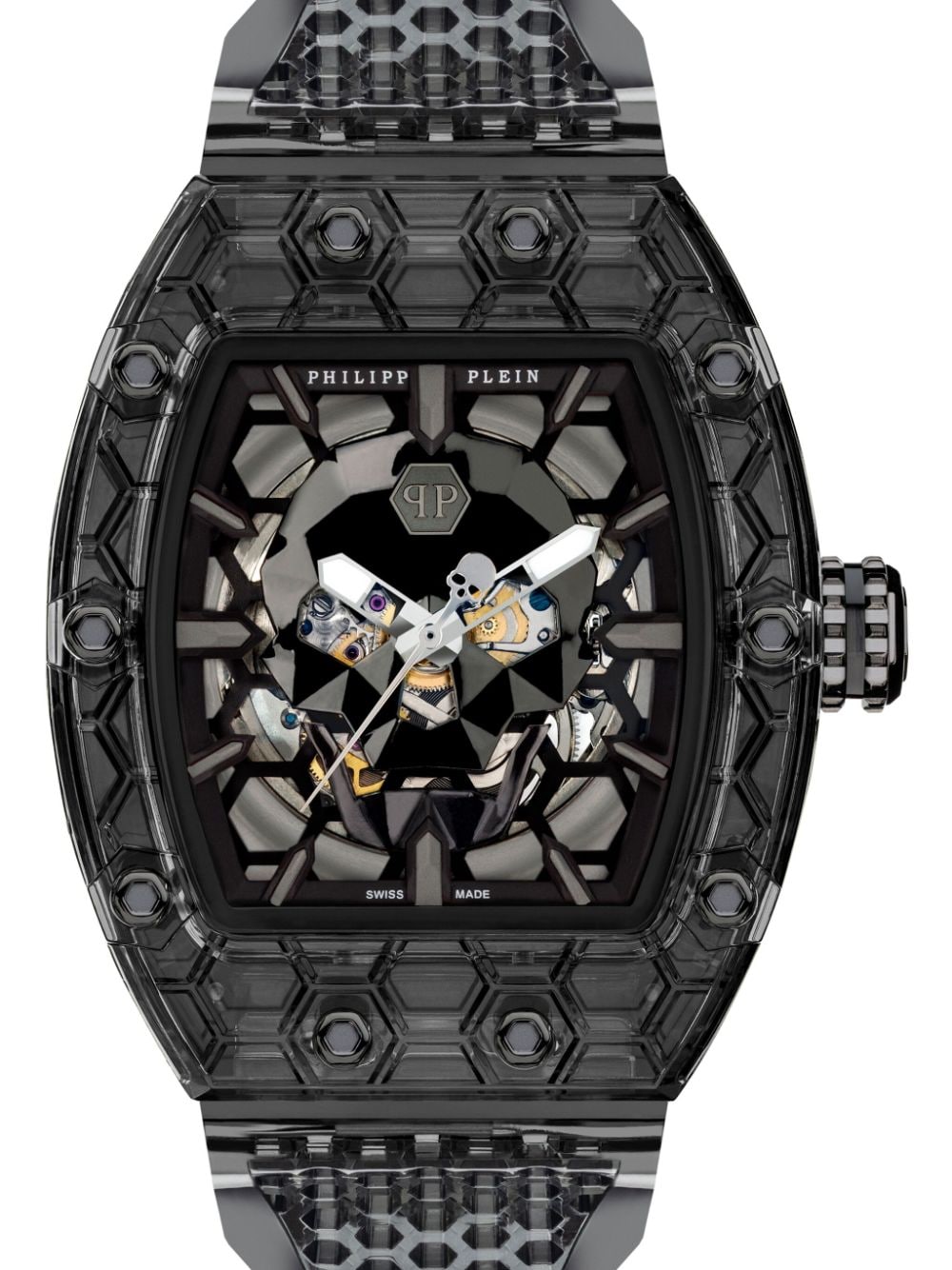 Philipp Plein Crypto King CRY$TAL GHOST 44 mm horloge - Zwart
