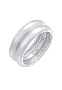 Elli PREMIUM Dames Band Gewelfd Basis Trend in 925 Sterling Zilver