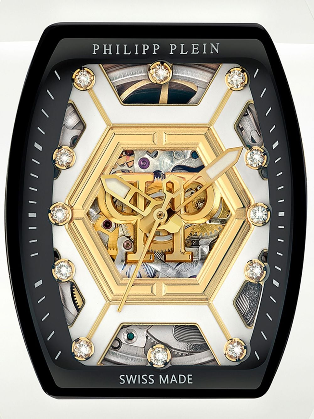 Philipp Plein Crypto Queen $NOW WHITE 44 mm horloge - Wit