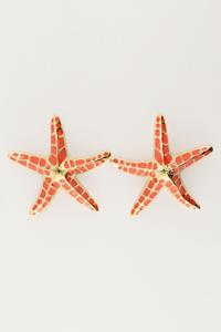 My jewellery Sunrocks oranje statement zeester studs