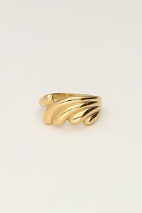 My jewellery Statement ring met golf structuur