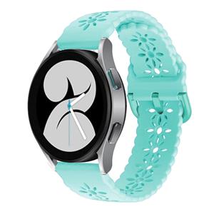 Strap-it Samsung Galaxy Watch 4 44mm siliconen bandje met patroon (aqua-blauw)