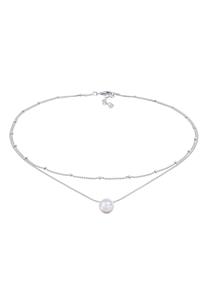 Elli Ketten-Set Choker Layer Mondstein Kugelkette 925 Silber, Kugel