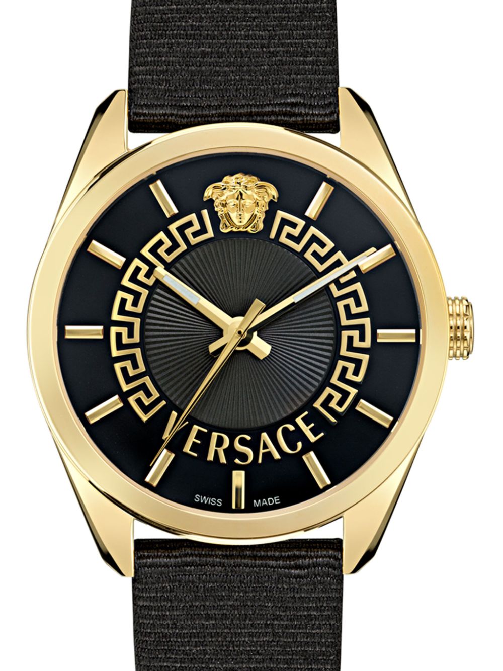 Versace V-Circle 36mm horloge - Zwart