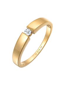 Elli DIAMONDS Verlobungsring Klassisch Bandring Diamant 0.06 ct. 925 Silber