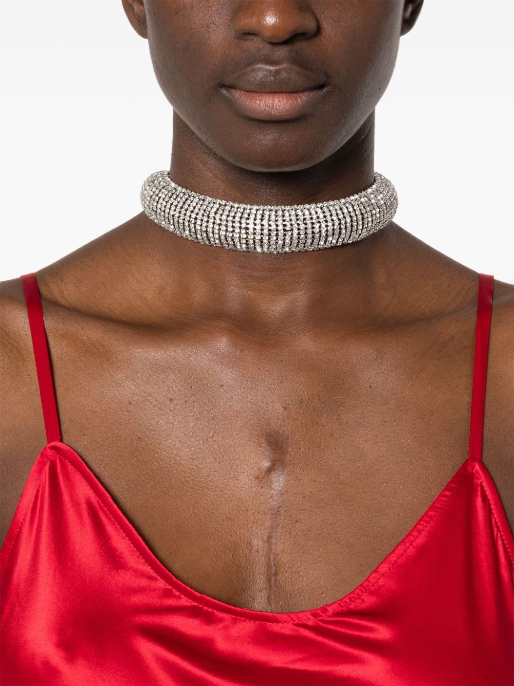 Alessandra Rich crystal-embellished choker necklace - Zilver
