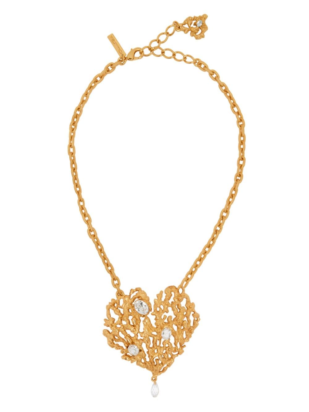 Oscar de la Renta Coral Heart pendant necklace - Goud