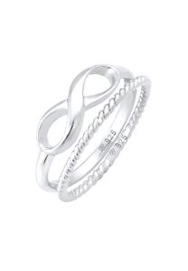 Elli Dames Stacking Ring Duo Infinity Gedraaid Basic Trend Blogger in 925 Sterling Zilver