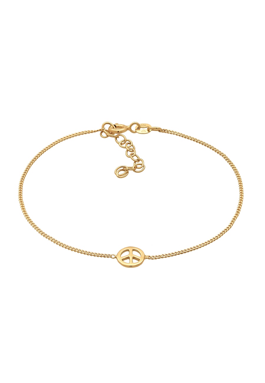 Elli Armband Peace Zeichen Boho Symbol Hippie 925 Silber, Peace-Zeichen