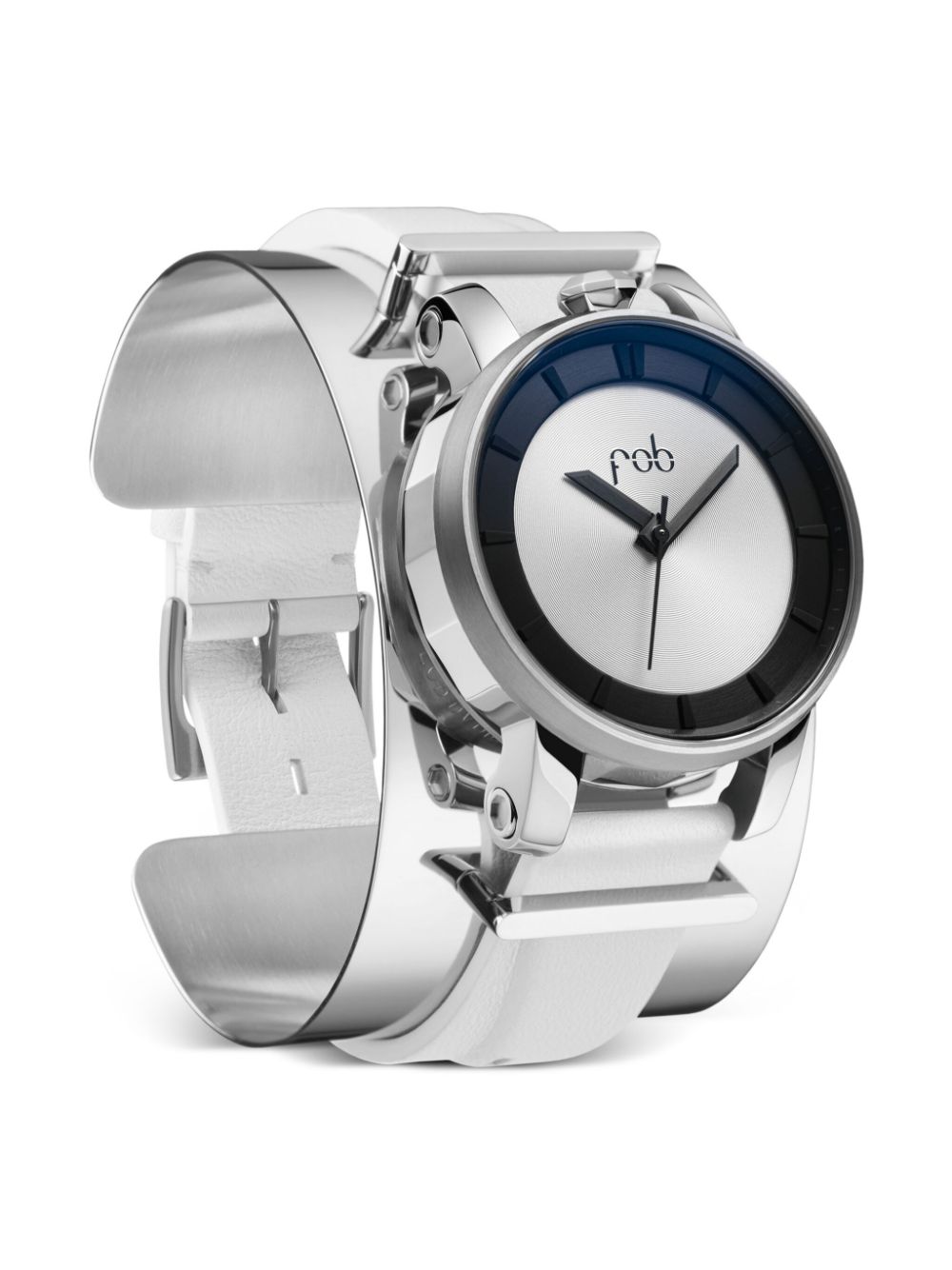Fob Paris R360 glazen manchet 36 mm horloge - Zilver
