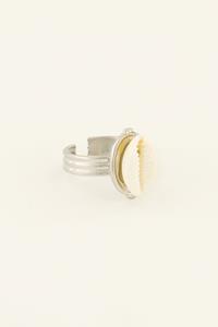 My jewellery Driedubbele ring met schelp