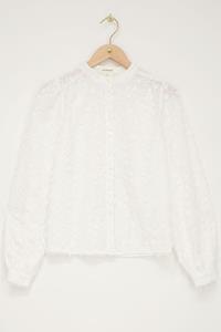 My jewellery Witte blouse met all-over embroidery