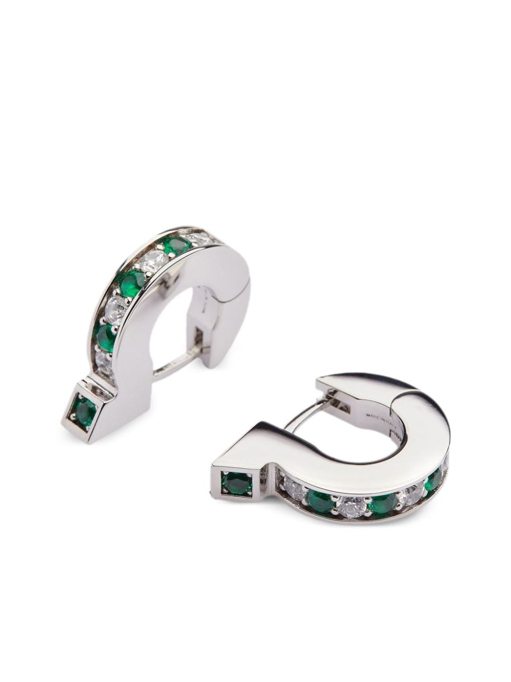 Ferragamo Gancini crystal-embellishment earrings - Groen