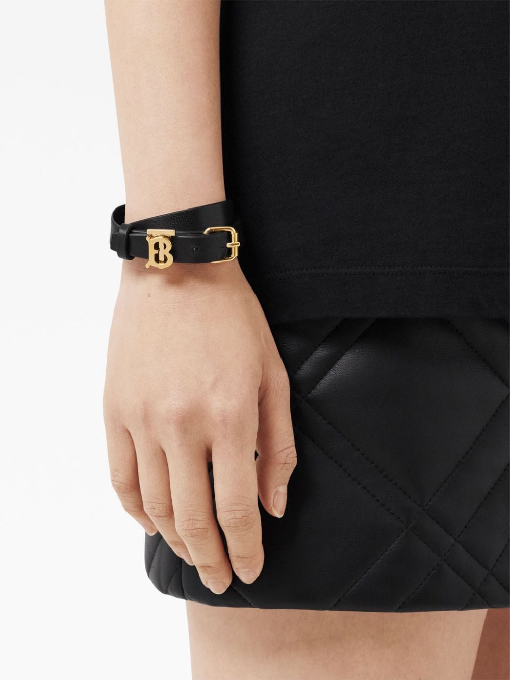 Burberry Armband met monogram - Zwart