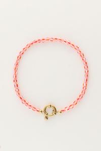 My jewellery Island roze kralen armband met slotje