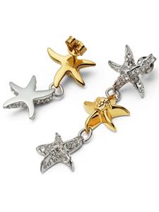 Versace rhinestone starfish earrings - Zilver