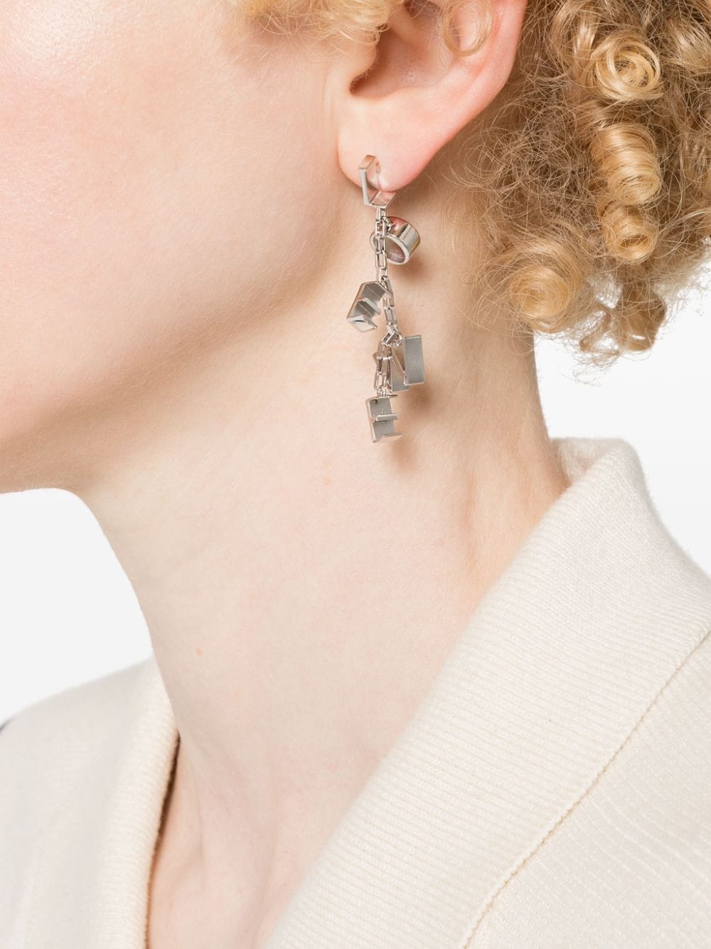 LOEWE logo-lettering earrings - Zilver