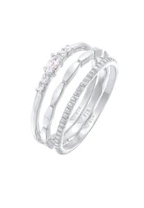 Elli Dames Stack Marquise Basis Set met Zirkonia Kristallen in 925 Sterling Zilver Zilver