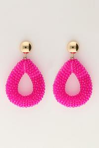 My jewellery Roze statement oorbellen met steentjes